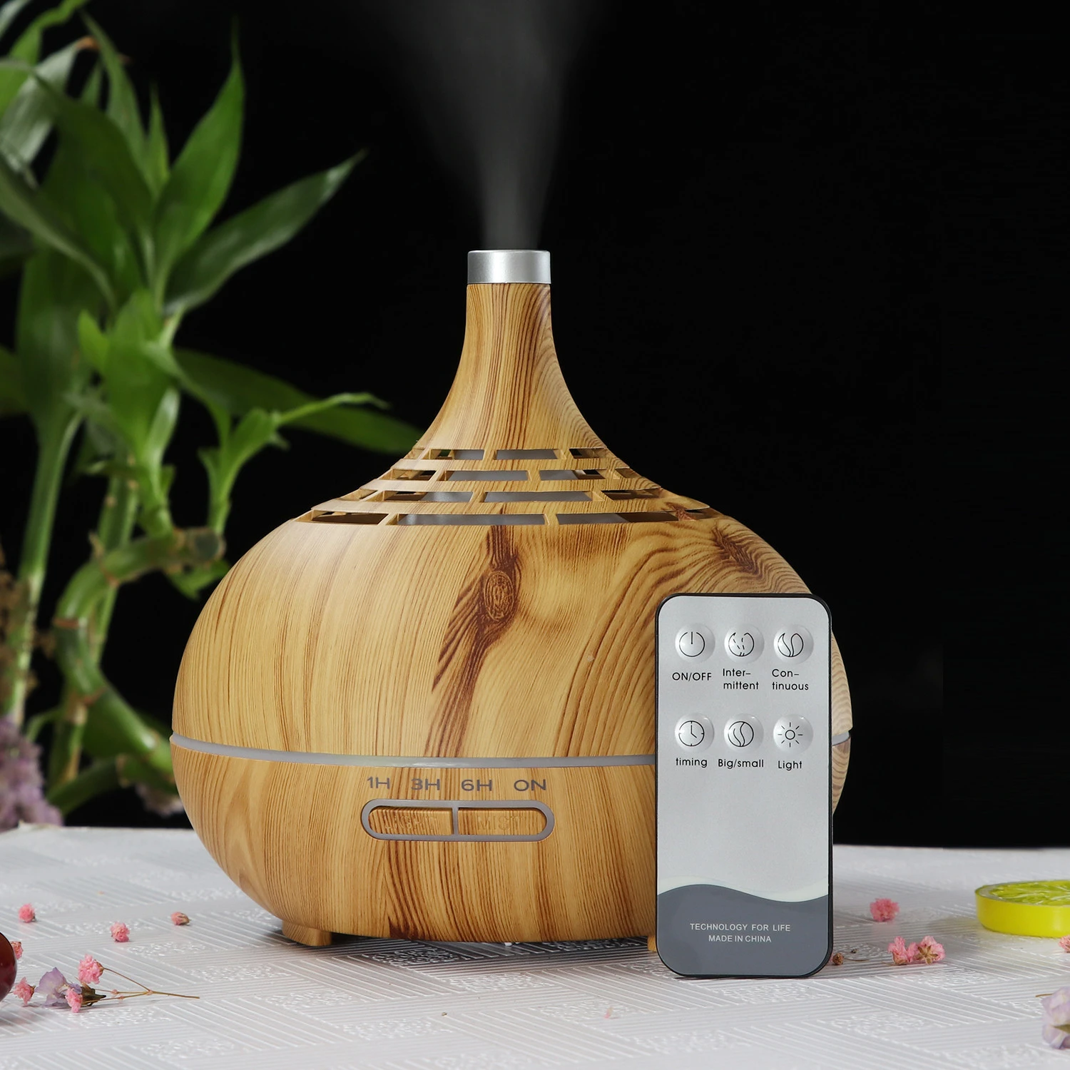 Home Perfume LED 7 Colors Night Light Ultrasonic Home Office Air essential Oil  Bamboo Real Wood Aroma Diffuser Humidifier