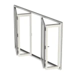 Horizontal Folding Window Soundproof Thermal Break Aluminum Glazing Sliding Bi Fold Window Accordion Folding Windows