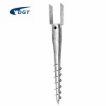 Hot Dip Fence Foundation Ground Screw Helical Piles Post Anchor