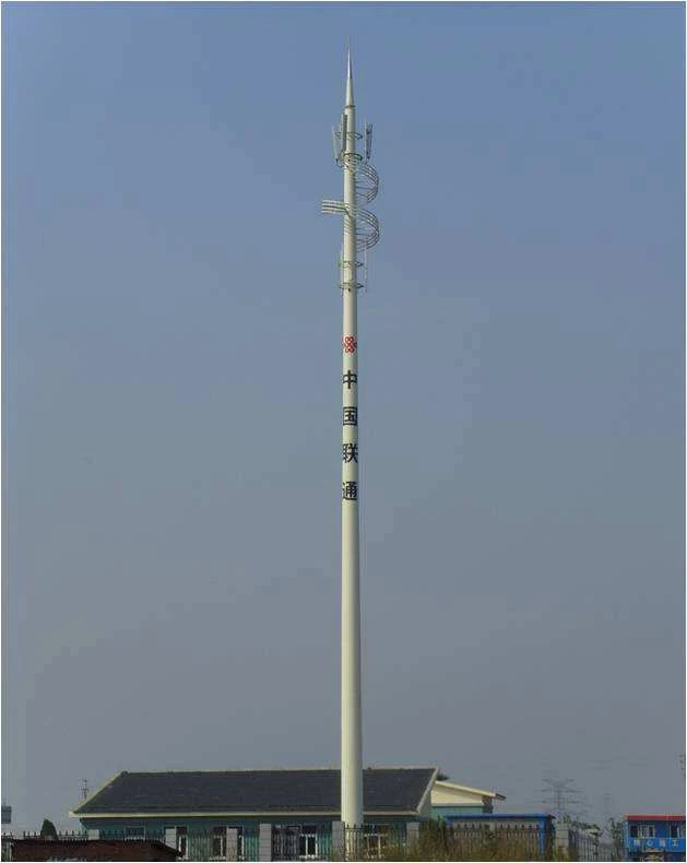 Hot Dip Galvanized Telecommunication Steel Monopole Tower for Broadcasting