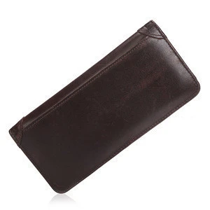 Hot Products Wholesale Custom High Quality Full Grain Leather Business Purse Minimalist Vintage Wallet Genuine Leather for Men