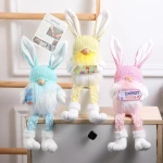 Hot Rabbit Ear Faceless Doll Ornaments Cute Easter Home Decor Christmas Figurine & Toys Plush Doll Ornaments