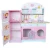 Import Hot Sale Children Wooden Pretend Play Cooking Toy Wooden pink Kitchen Play Sets Toy For Kids from China