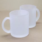 Hot sale frosted sublimation glasses 11oz blanks coffee mug travel mug sublimation glass