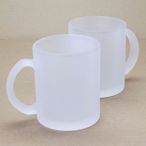 Hot sale frosted sublimation glasses 11oz blanks coffee mug travel mug sublimation glass