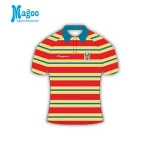 Hot sale grade original league custom design your own red and yellow striped rugby jerseys thailand rugby jersey