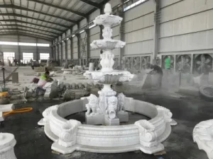 Hot Sale Hand Carving Marble Lion Water Fountain Statue Sculpture for Garden