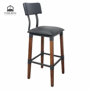 Hot sale low price restaurant furniture Industrial-Style custom PLYwood veneer PU leather bar chair use for restaurant or bar