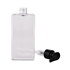 Hot Sale 150ml 250ml 300ml  PETG Rectangle Square Cosmetic Packaging  Plastic Body Lotion Shampoo Bottle With Pump