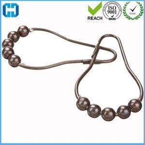Hot Sale Nickle 5 Roller ball Shower Curtain Rings Curtain Hooks