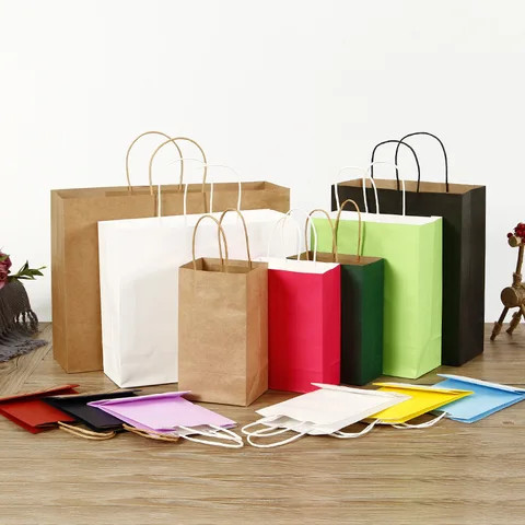 Buy Hot Sale Recyclable Kraft Paper Bag With Twisted Handle Reusable