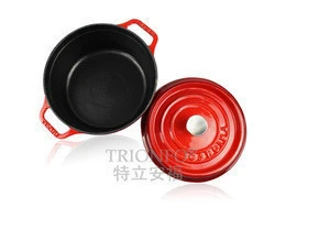 Hot sale Trionfo red enameled casserole cast iron pot