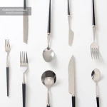 Hot Sell Stainless Steel Polish Travel Restaurant Imitated Plastic Wooden Color Cutlery Spoon Fork Knife Sets  Aluminum handle