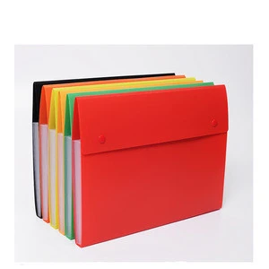 Hot-selling and Premium sales 7 pocket Poly heavy-duty expanding file with two button organizer and PP clear pocket
