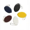 Hot selling colorful oval shape rubber vinyl coin purse bead chain pocket