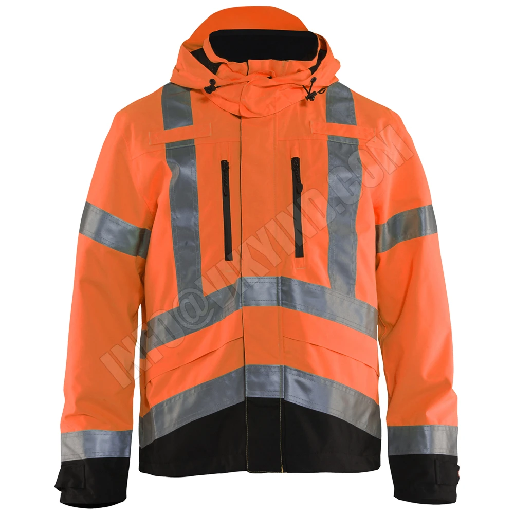 Hotsale Reflective Clothing High Visibility Winter Bomber Security Waterproof Work Road Traffic Hi Vis Airport Bottom jacket