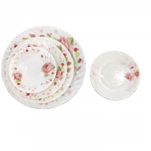 HP 5.5inch round plate opal glassware plate tableware western cold dishes wholesale dinnerset printing flat plate