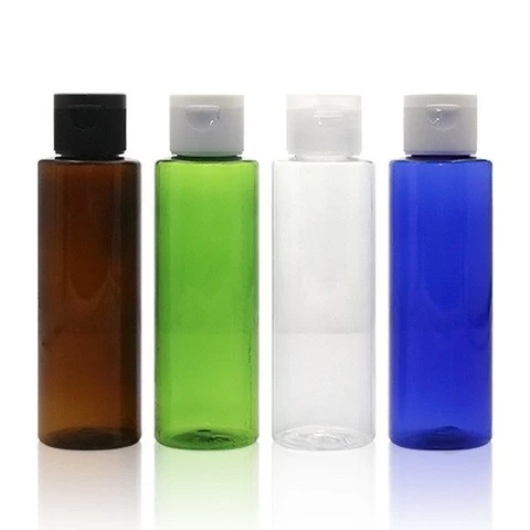 IBELONG 100ml amber blue clear green cylinder PET plastic body lotion bottle with flip cap