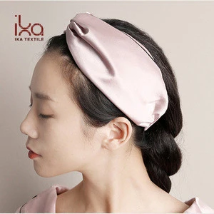 IKA Women Girls Silk Satin Elastic Headbands Head Wrap Turban Twisted Knotted Hairband
