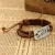 Import In Stock Fashion Love Metal Charm Braided Leather Bracelet For Lover from China