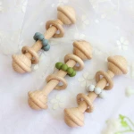 Ins Montessori Toys Silicone Wooden Teething Rattle toy For Baby and Toddlers