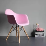 Ins Nordic modern chair beautiful dining height armchair environmentally friendly PP wooden chair with solid beech wood legs
