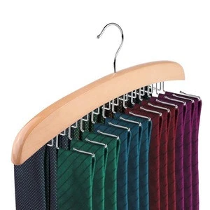 Inspring Wooden Tie belt Rack Hanger Holder Tie Organizer 24 Hooks