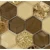 Import Iridescent gold glass mix dark emperor marble polish hexagon mosaic tile from China