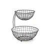 Iron Desktop Fruit Object Basket Metal Wire Storage Baskets Snack Black Table Organizer Vegetable Containers