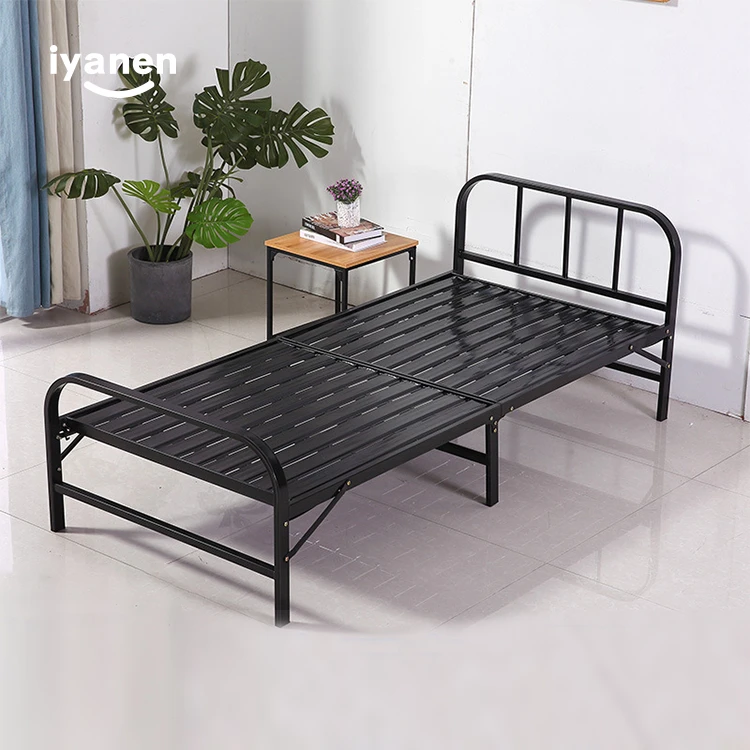 IYANEN wholesale cheap price high quality steel household single bed heavy duty  metal hotel single beds