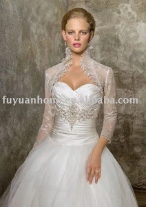 JA03 white or ivory lace jackets for wedding dresses