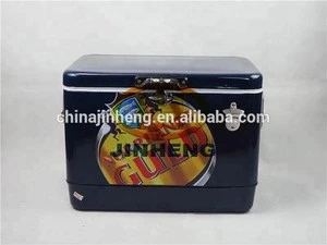 JINHENG 51L portable metal cooler with handle and drain plug