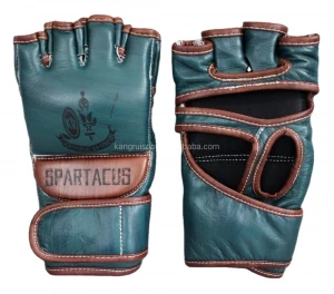 KANGRUI Wholesale custom Design logo high quality Professional cowhide leather UFC Half Finger MMA Boxing Training Gloves