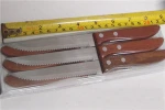 Kitchen dinner knife set  fruit  knives wooden handle steel steak knife