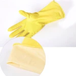 Kitchen Dish Silicon Reusable Waterproof Flocked Lined Latex Rubber Household Gloves For Washing Cleaning