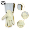 KKOYING Welding Gloves HEAT RESISTANT Cow Split Leather AB grade apricot cowhide full leather arc-welders gloves