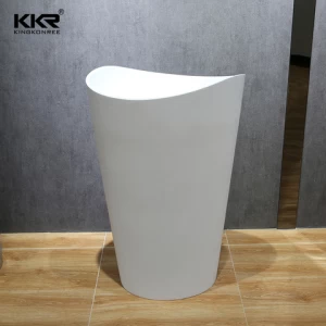 KKR Artificial Stone Solid Surface Pedestal Basin Bathroom Sink Basins