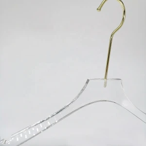 Lady wedding dresses hanger gold hook hanger for clothing acrylic hanger racks