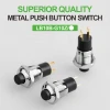 LANBOO Mini 10mm ON-OFF Latching Push Button Switch 3A High Head Brass Nickel Plating LB10B-G10Z CN;ZHE 250V 1NO