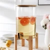 Lanfengye 8 L High Borosilicate Glass Water Jug Glass Water Kettle Custom Hot and Cold Water Jug with Wooden Lid