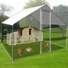 Large Metal Chicken Coop Walk in Poultry Cage Hen Run House Rabbits Habitat Cage Spire Shaped Coop