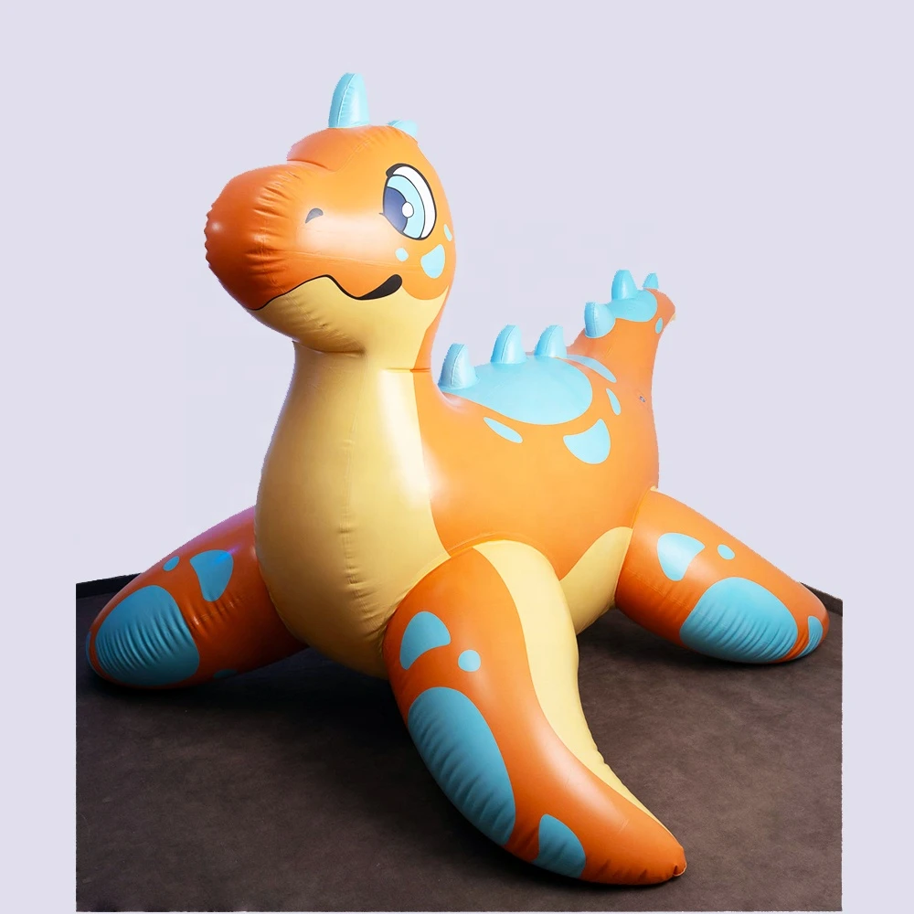 Large Pet Beach Inflatable Orange Dino Float Swimming Pool Float Inflatable Toys For Backyard And Sports Park
