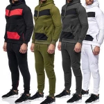 Latest design cotton polyester combine mix tracksuit, wholesale gym wear running fit up tracksuit