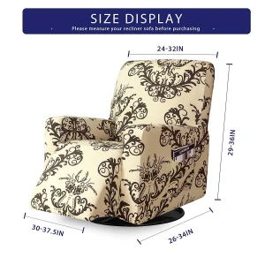 Lazy Boy Covers Furniture Protector Rocker Sofa Cover Side Pocket Printed Recliner Chair Slipcover