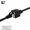 LBT 1M CAT 6 RJ45 Male to Female Shielded LAN Network Patch Cord with Gold Plated Plug Black Round Ethernet Extension Cable