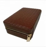 Leather Cedar Wooden Cigar Box Humidor Case Leather Storage Organizer Lined Portable Travel Smoking Cigar Accessories