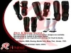 Leather Shin And Instep For Kickboxing MMA, Red MMA Shin Instep In Leather / Shin instep guard / Shin pad