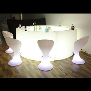 led bar furniture glowing PE bar counters set used nightclub furniture