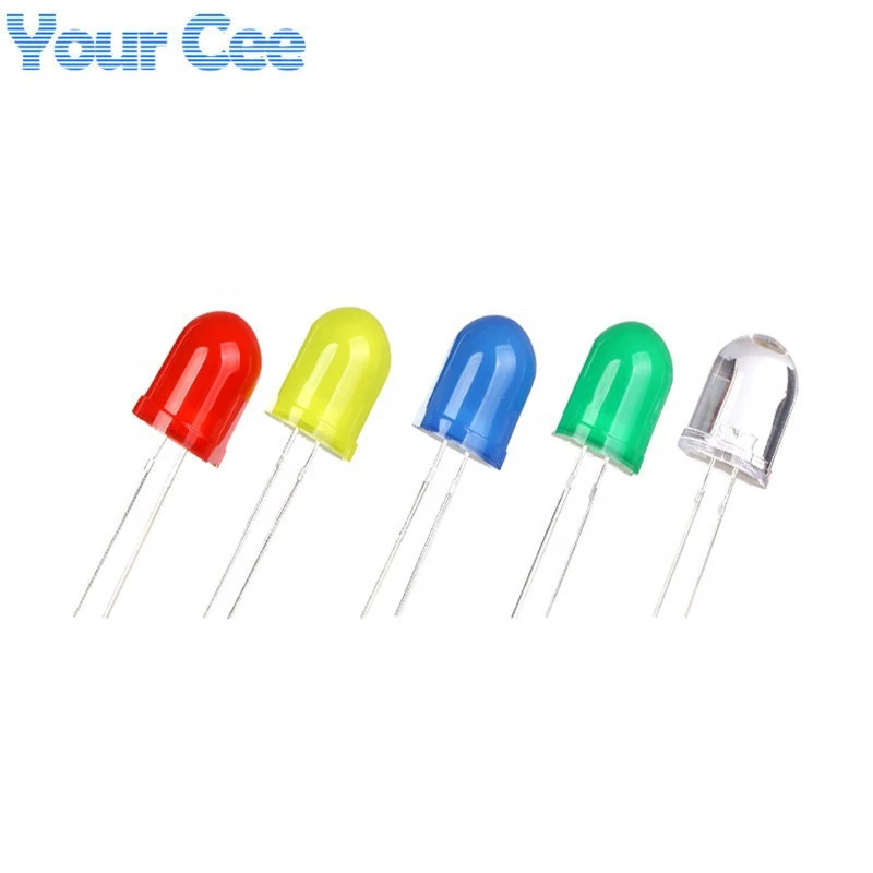 LED Diode 10MM F10 LED Kit Green Blue White Red Yellow DIY Electronic Components Light Emitting Diode