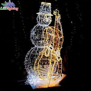 LED light christmas pvc snowman with hats for decoration